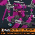 icy ent th 3 a ok ese 2 | Nea ees 4 OoSéala: 3D Priatabie. Kit. Se .722222--aen ae me A SeReeaee DRAC Mech Suit MG Scale