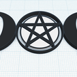pentagram-triple-goddess-1.png Triple Goddess Knot Neopaganism symbol, Wiccan pentagram, pentacle, phase of the Moon, stages, life cycle, wall decor, talisman, amulet