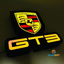 DFA8B085-9061-4360-9601-3C21BFF468ED.jpg Fichier STL Logo Porsche gt3 led・Modèle pour impression 3D à télécharger