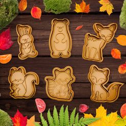 uvodka_lesni.jpg Cute Forest animals cookie cutter / stamp