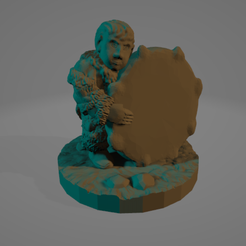 PaleoDrummerBoy.png STL file Paleolithic Drummer Boy Miniature・3D print design to download