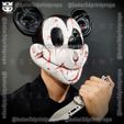 z5107746221999_4aedca313ea2bdc2ffe3e6be35ca1b2d.jpg Mickey Mouse Trap Mask - Damaged Version - Halloween Cosplay