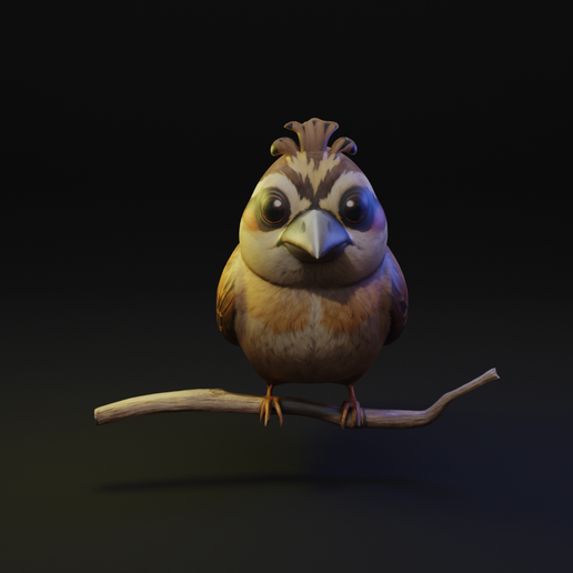 Sparrow Cartoon Animal 3D model