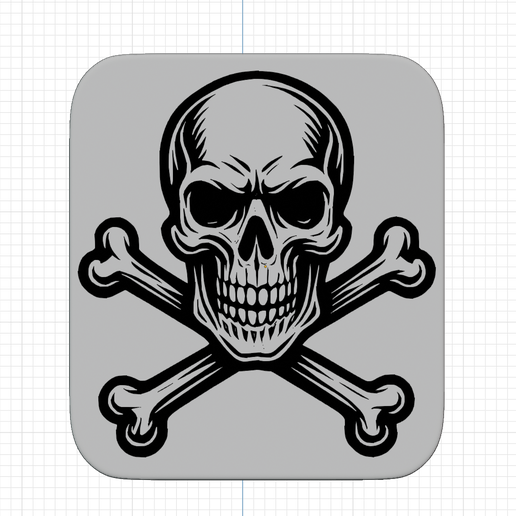 Skull and Crossbones Stamp - 3D model önizlemesi