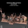 UNDEAD BEASTMEN LIGHT SPEARMEN BASES INCLUDED 12 MODELS, AND 6 BASES aa DIGITAL DowNLOAD clear Ney | Undead Beastmen Light Spearmen
