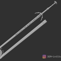 1.png 3D file Mastercrafted Wolven Silver Sword From The Witcher - Fan Art 3D print model・3D printable model to download, 3DPrintStoreSTL