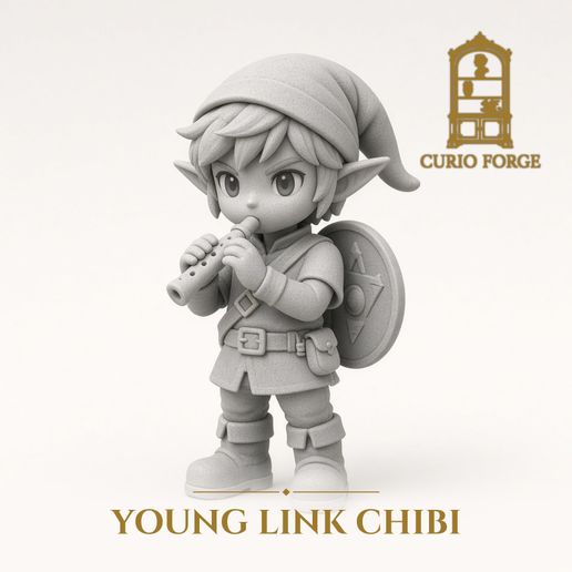 Young Link Chibi - Zelda Ocarina of Time Fan Art 3D Print