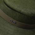 0_00014.jpg HAT 3D MODEL - Top Hat DENIM RIBBON CLOTHING DRESS British Fedora Hat with Belt Buckle Wool Jazz Hat for Autumn Winter Valentino Garavani - Rabbit skin calfskin ribbon antique