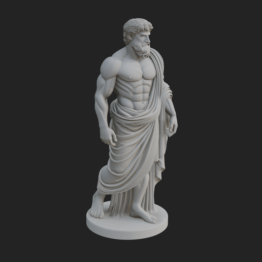 Classical Draped God Statue Design 3 - 3D Print Model