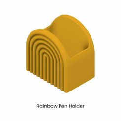Rainbow-Pen-Holder.jpg STL file Arch Shaped Rainbow Pen Holder Set | 3 Sizes - Rainbow Arch Desk Decor・3D print model to download