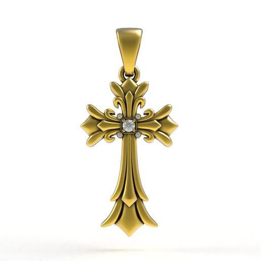 00095 Elegant Cross Charm Pendant