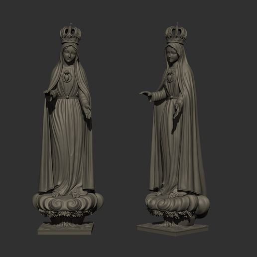 Virgin Mary with crown 2 - 3D model önizlemesi