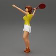 Girl-0007.jpg Woman playing tennis giving service throwing ball