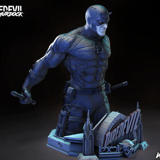 SF・ファンタジー・ホラー bust 3d printed Daredevil 👤 Wicked Marvel: Netflix Daredevil Bust STLs ready for