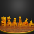 1c.png Dog Versus Cat Figure Chess Set Pet Character Chess Pieces