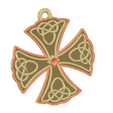 cross-06 v9-05.png neck pendant keychain Catholic protective cross v06 3d-print and cnc