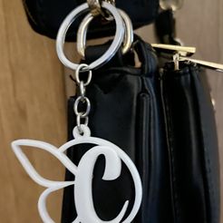 IMG_1788.jpg Customizable Keychain with letter and Butterfly
