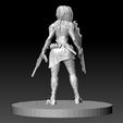 4.jpg SciFi Cyberpunk Female ninja soldier figurine for 3d printing 3D print model