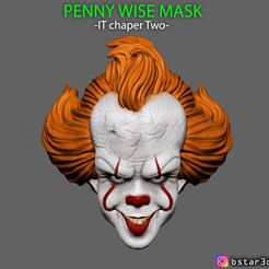 01.jpg Archivo STL Máscara Penny Wise - IT capítulo Dos・Plan de impresora 3D para descargar