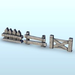 1.jpg Fichier STL Set of three fences 1 - Hobbit Dark Age Medieval terrain・Objet imprimable en 3D à télécharger