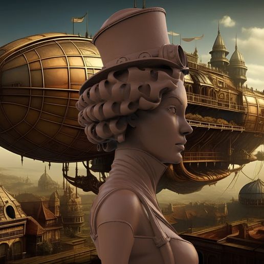 untitled.730.jpg Steampunk Aviator Frau - Büste - 3D
