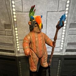 315893478_807650830529654_9111978269100316952_n.jpg STL file STAR WARS VINTAGE EWOK, MACAWOK SHAMAN ACTION FIGURE. MACAW SKULL CUSTOM KENNER, HASBRO, 3.75", 1/18, 5POA・3D printable model to download
