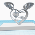 Let-love-grow-stand-2.png Heart with angel wings, clouds and text Let Love Grow, winged heart, memorial gift, remembrance, thoughtful gift, decoration, stand