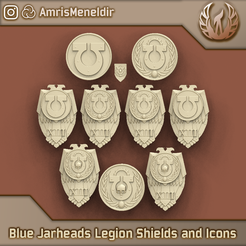 Bluearheads Legion Shields and Icons Blue Jarhead Legion Heraldry and Storm Shields