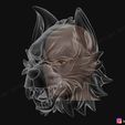 19.jpg Wolf Mask - Japanese Samurai Mask - Oni Tiger Mask - Halloween 3D print model