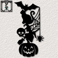project_20230913_1348200-01.png STL file halloween wall art halloween wall decor totem decoration・Model to download and 3D print