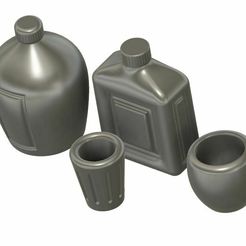 Set-Bottiglie-Bicchieri-scala-1-12-01.jpg 3D file Set of Bottles and Glasses 1:12 Scale for Action Figures・Model to download and 3D print