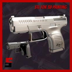 28.jpg Fichier 3D Pistolet CZ P-10 SC Prop practice fake training gun・Modèle à télécharger et à imprimer en 3D