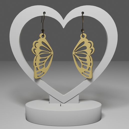 Butterfly earrings 3D model