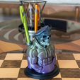 1080-7.png Tactical Skull Pen Holder & Katana Bust! ⚔️ (Functional Desk Art)