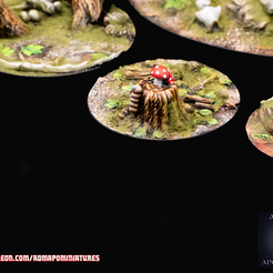 Set Forêt Sauvage 40mm (3 modèles de base pré-équipés)