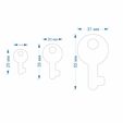 7772580_A_4.jpg Key, 3 Sizes, Digital STL File For 3D Printing, Polymer Clay Cutter, Earrings, Cookie, sharp, strong edge