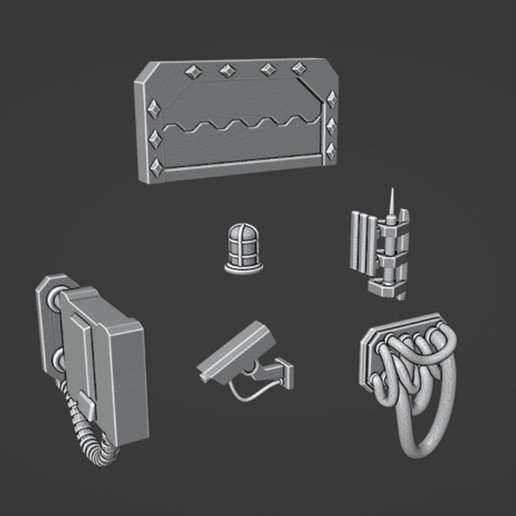 Science Fiction 28mm Scale Building Greeble Set STL | Printable Sci-Fi Bits for Miniature Tabletop Terrain & Wargame Scenery