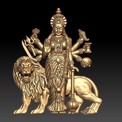durga-mata-su033-j1.jpg Файл STL Мата Дурга с подвеской в виде льва・Модель 3D-принтера для загрузки
