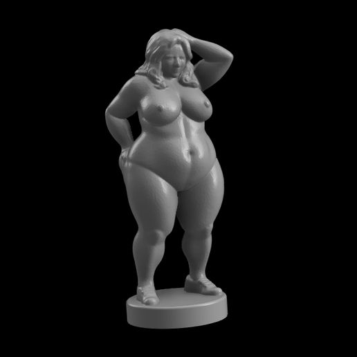 👩 3D Statue of Chubby Nude BBW Woman in Sneakers V1・ STL File for 3D  printing・Cults