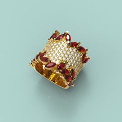 10154.jpg STL-Datei Großer Diamantring S33・Design für 3D-Drucker zum herunterladen