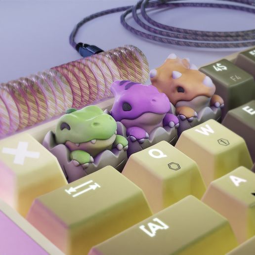 dino_hatching_keycaps_02.jpg Dinosaur Hatching keycaps - Mechanical Keyboard