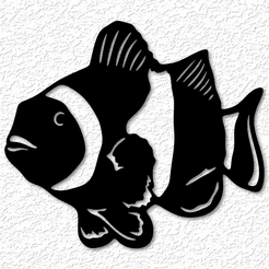 project_20230601_0931233-01.png Fichier STL poisson clown art mural poisson clown décoration murale 2d art animal・Modèle pour impression 3D à télécharger