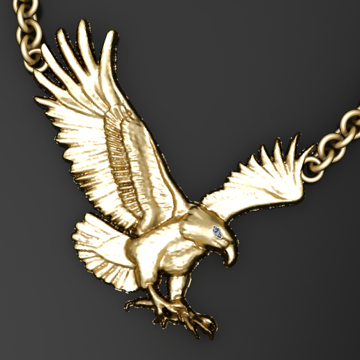 Flying Eagle Gold Necklace