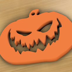 pumpkin-side-angl22e-`.png 3MF file Pumpkin Keychain - Halloween・3D print model to download