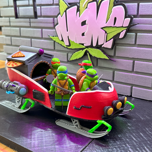 🥷 Teenage Mutant Ninja Turtles Christmas Pizza Sled・Free STL File for ...