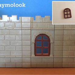 s-l1600-6.jpg STL file PLAYMOBIL SCALE STECK COMPATIBLE CASTLE WINDOW・3D printer model to download, playmolook