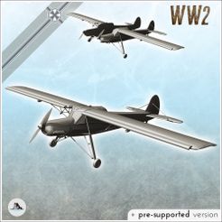 1-PREM.jpg STL file Fieseler Fi 156 Storch German liaison aircraft (1) - Germany Eastern Western Front Normandy Stalingrad Berlin Bulge WWII・3D printer model to download