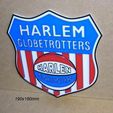 harlen-globetrotters-escudo-equipo-baloncesto-impresion3d.jpg Harlen Globetrotters, shield, badge, logo, poster, sign, 3d printing, players, court, ball, ball