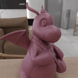 HighQuality3.png 3D Cute Dragon with Bag Figure Gift for Friend with 3D Stl Files, Dragon Tail, 3D Printing, Dragon Gifts, 3D Figure Print, 3D Printed Dragon