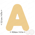 letter_a~4.75in-cm-inch-cookie.png Letter A Cookie Cutter 4.75in / 12.1cm